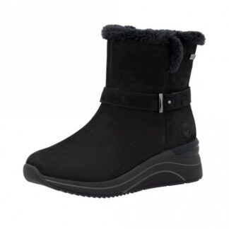 Botine dama din piele naturala intoarsa Remonte D0T82-02 negru