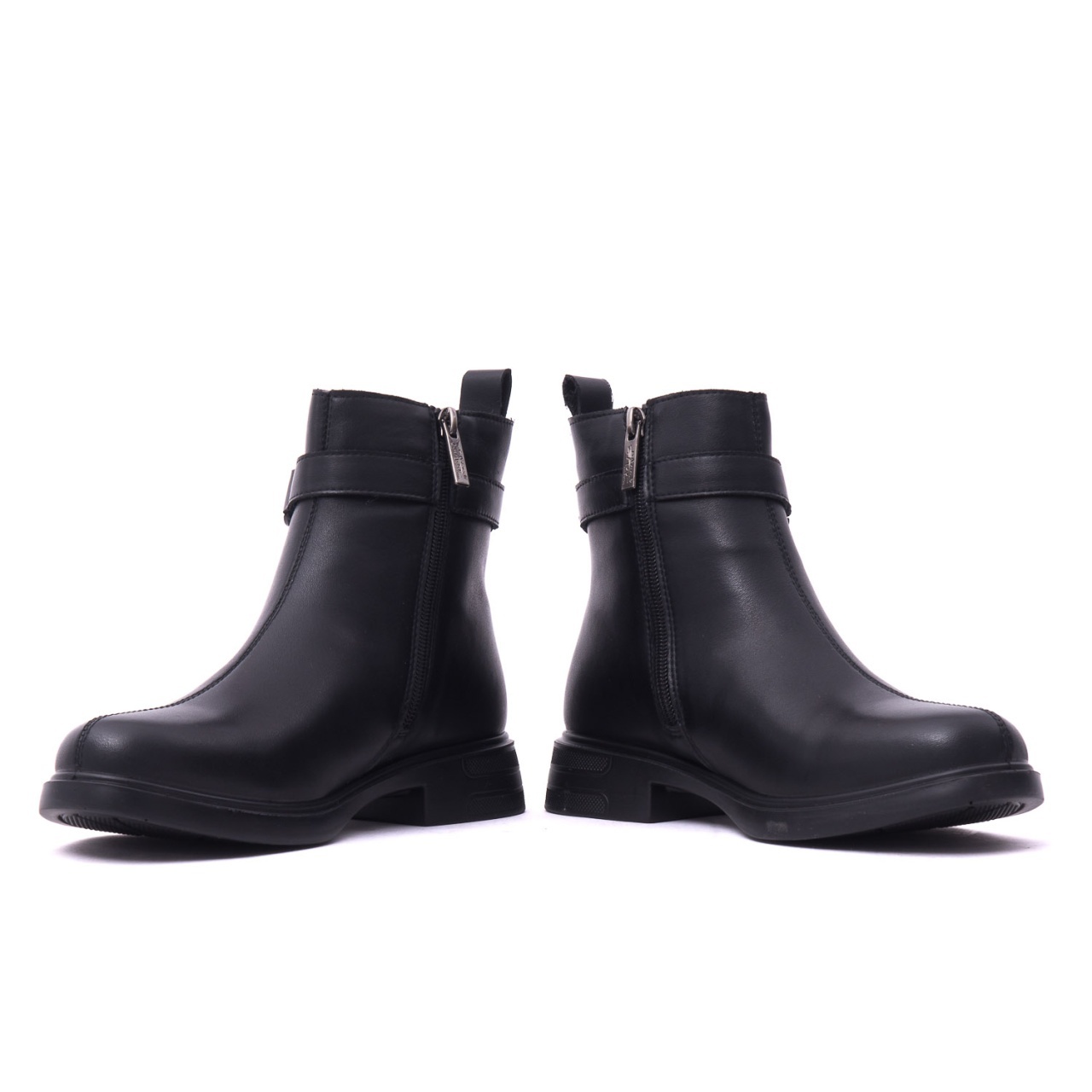 Botine dama din piele naturala PASS Collection 1WB70005A 01-N negru
