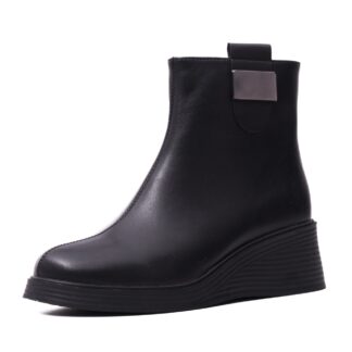 Botine dama din piele naturala PASS Collection 1WB90001A 01-N negru