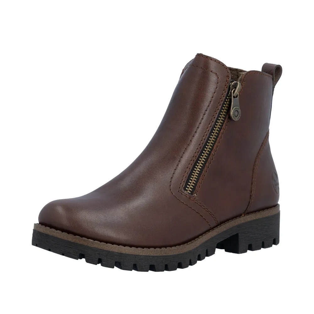 Botine dama din piele naturala Rieker 78556-28 maro