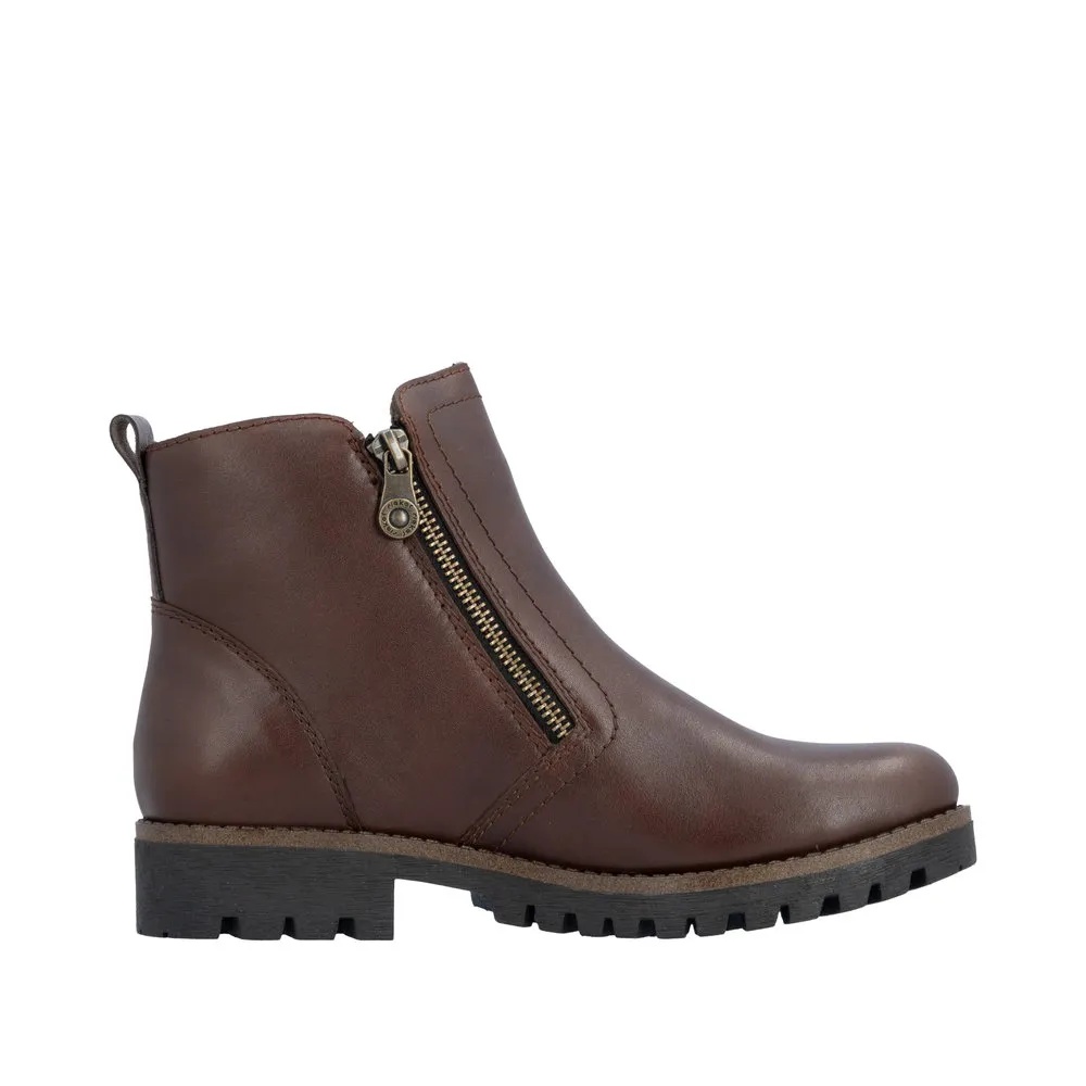Botine dama din piele naturala Rieker 78556-28 maro