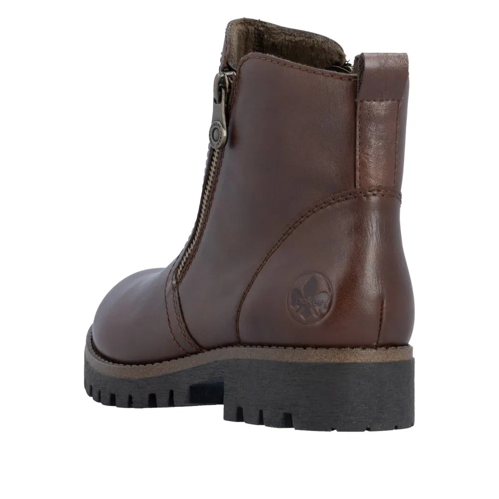 Botine dama din piele naturala Rieker 78556-28 maro