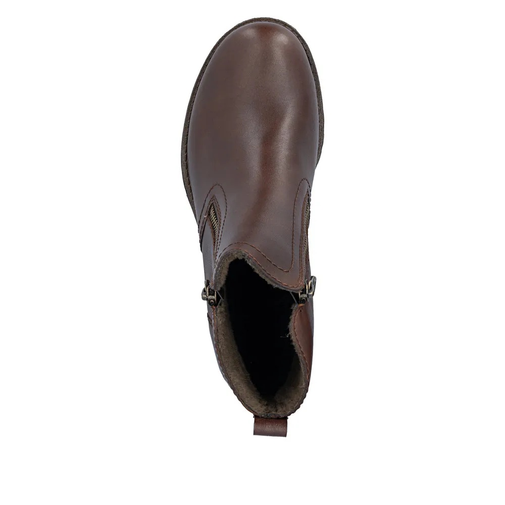 Botine dama din piele naturala Rieker 78556-28 maro