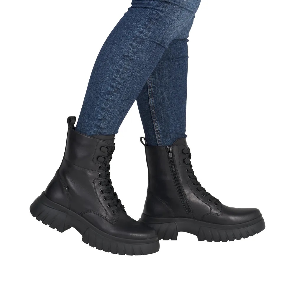 Botine dama din piele naturala Rieker W1870-02 negru