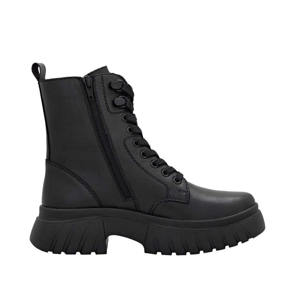 Botine dama din piele naturala Rieker W1870-02 negru