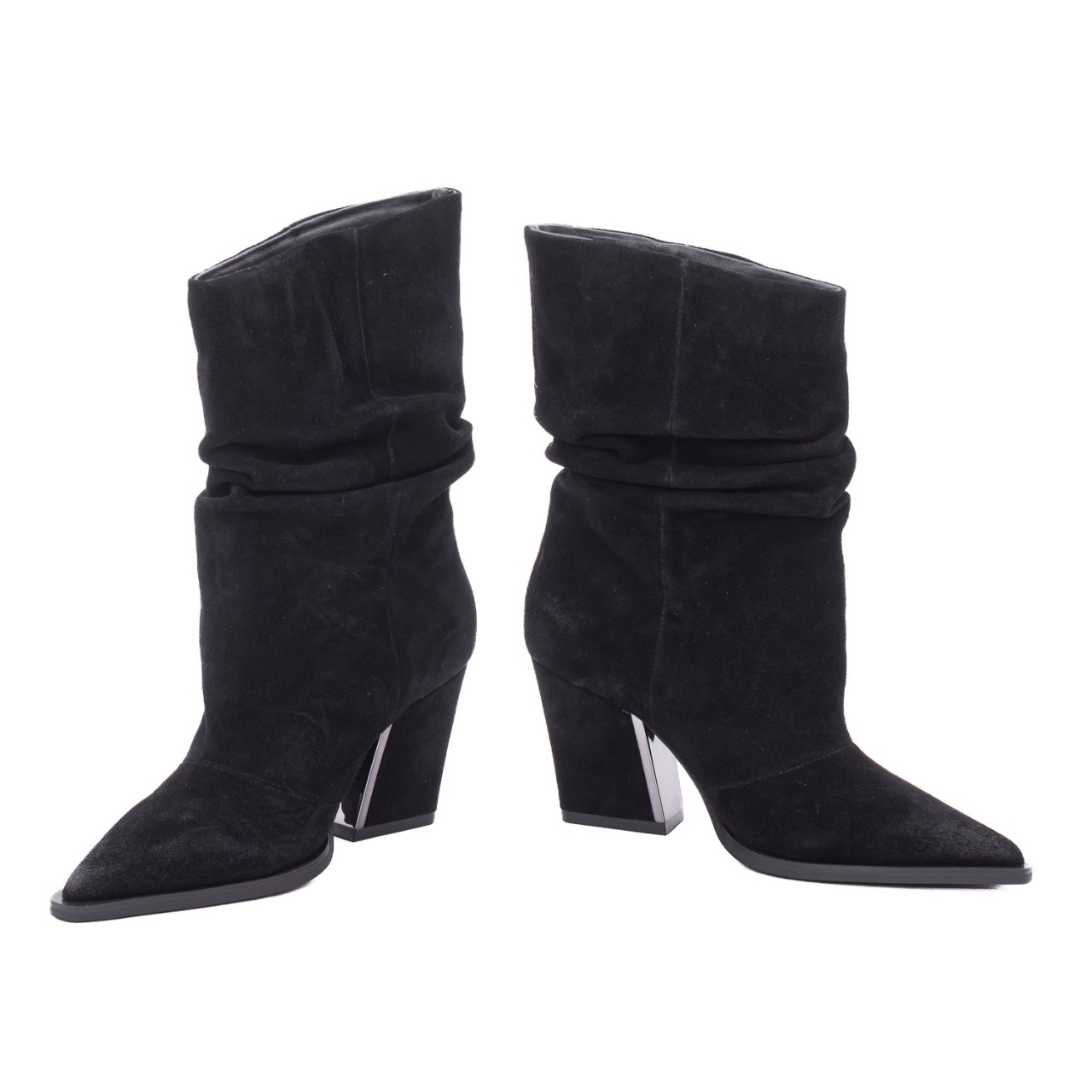 Cizme dama ciocate din piele intoarsa Alma En Pena I260756 CROSTA BRUSH BLACK negru