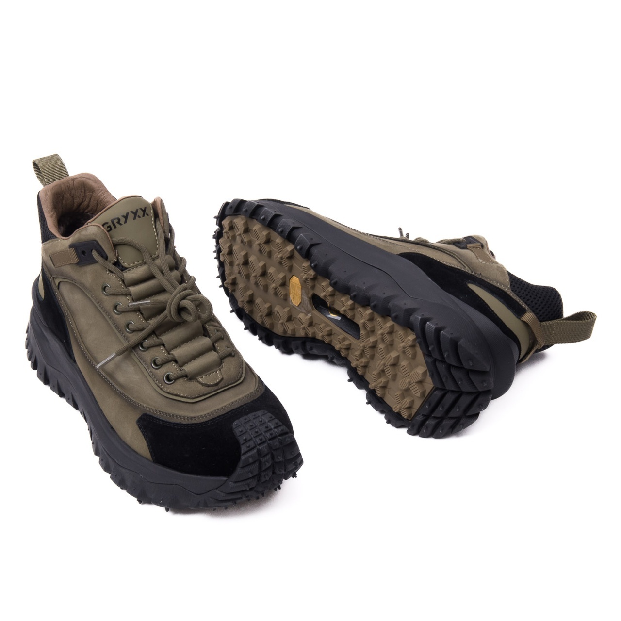 Ghete barbati din piele naturala GRYXX 18861-11 40-N kaki