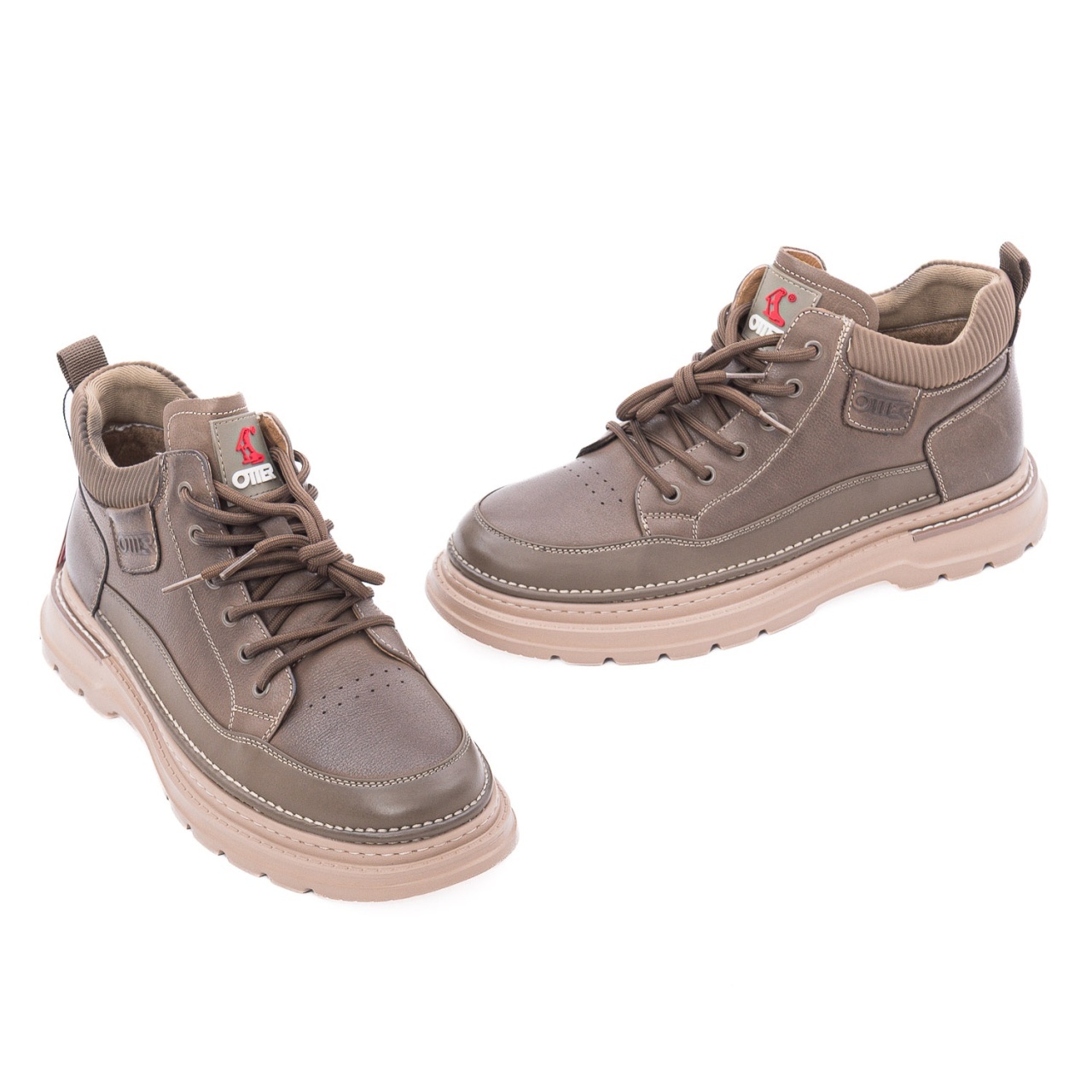 Ghete barbati din piele naturala Otter 1E670008C 40-N maro kaki