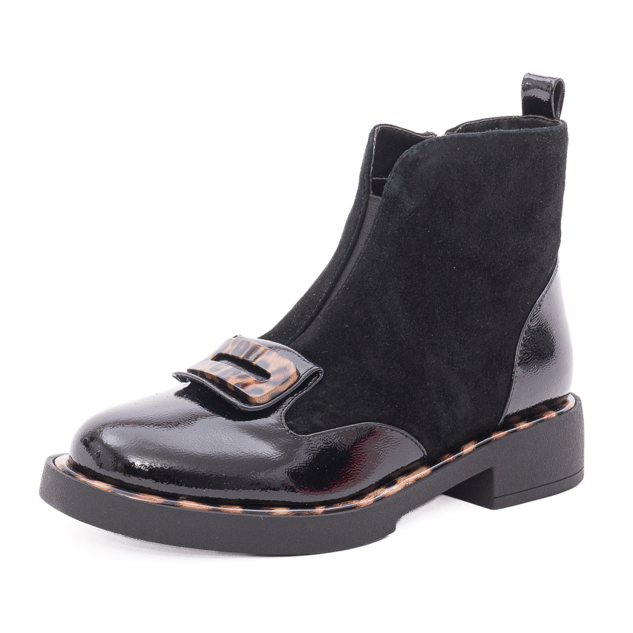 Ghete dama din piele intoarsa Epica 3A206-M121B-G575A O7-I negru print
