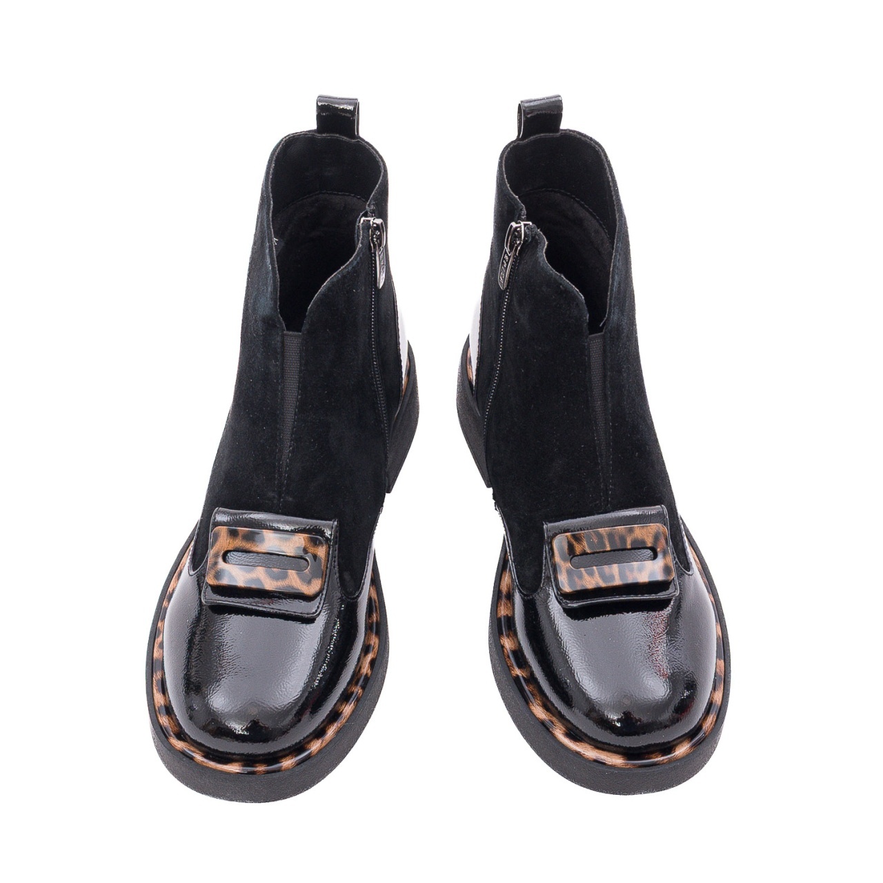 Ghete dama din piele intoarsa Epica 3A206-M121B-G575A O7-I negru print