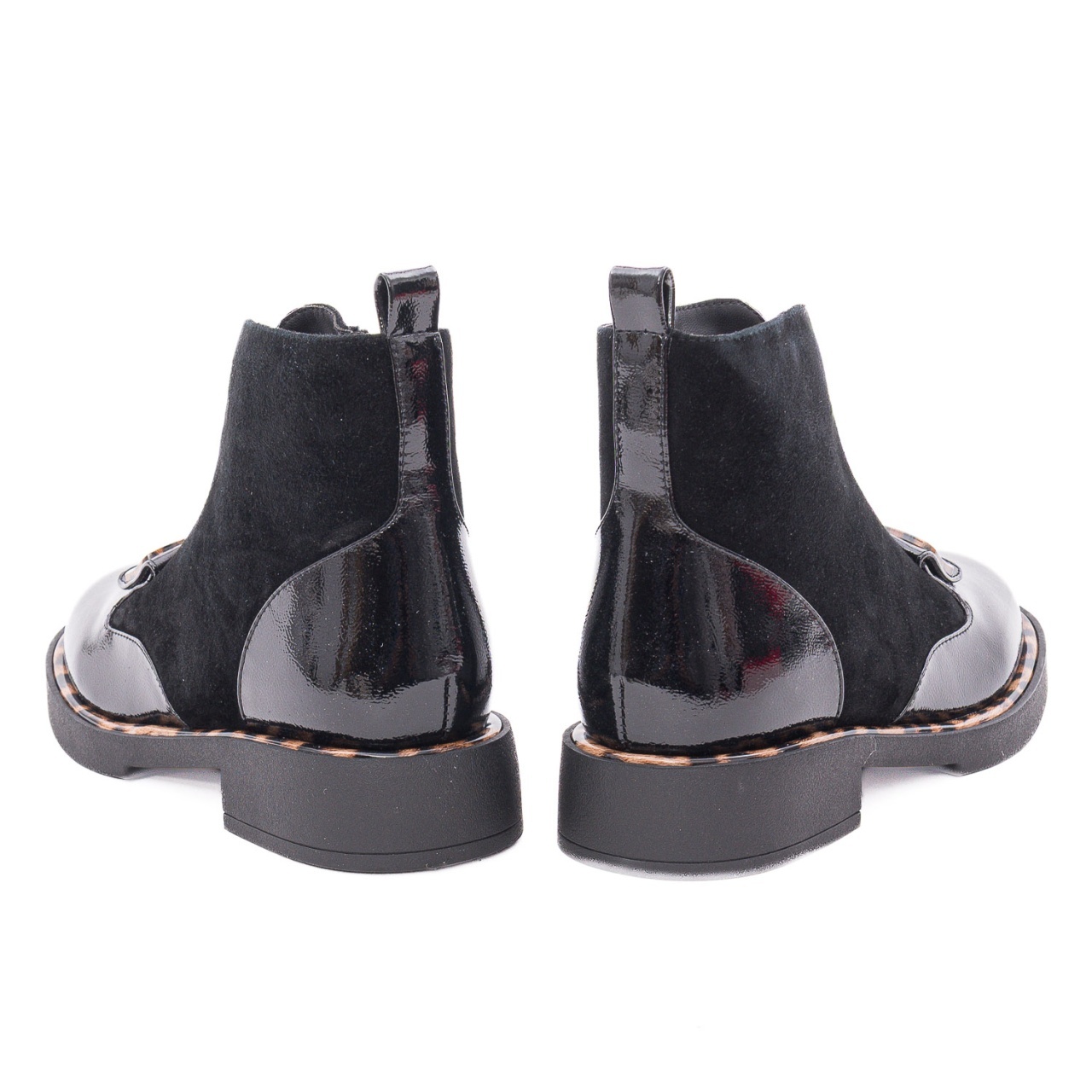 Ghete dama din piele intoarsa Epica 3A206-M121B-G575A O7-I negru print