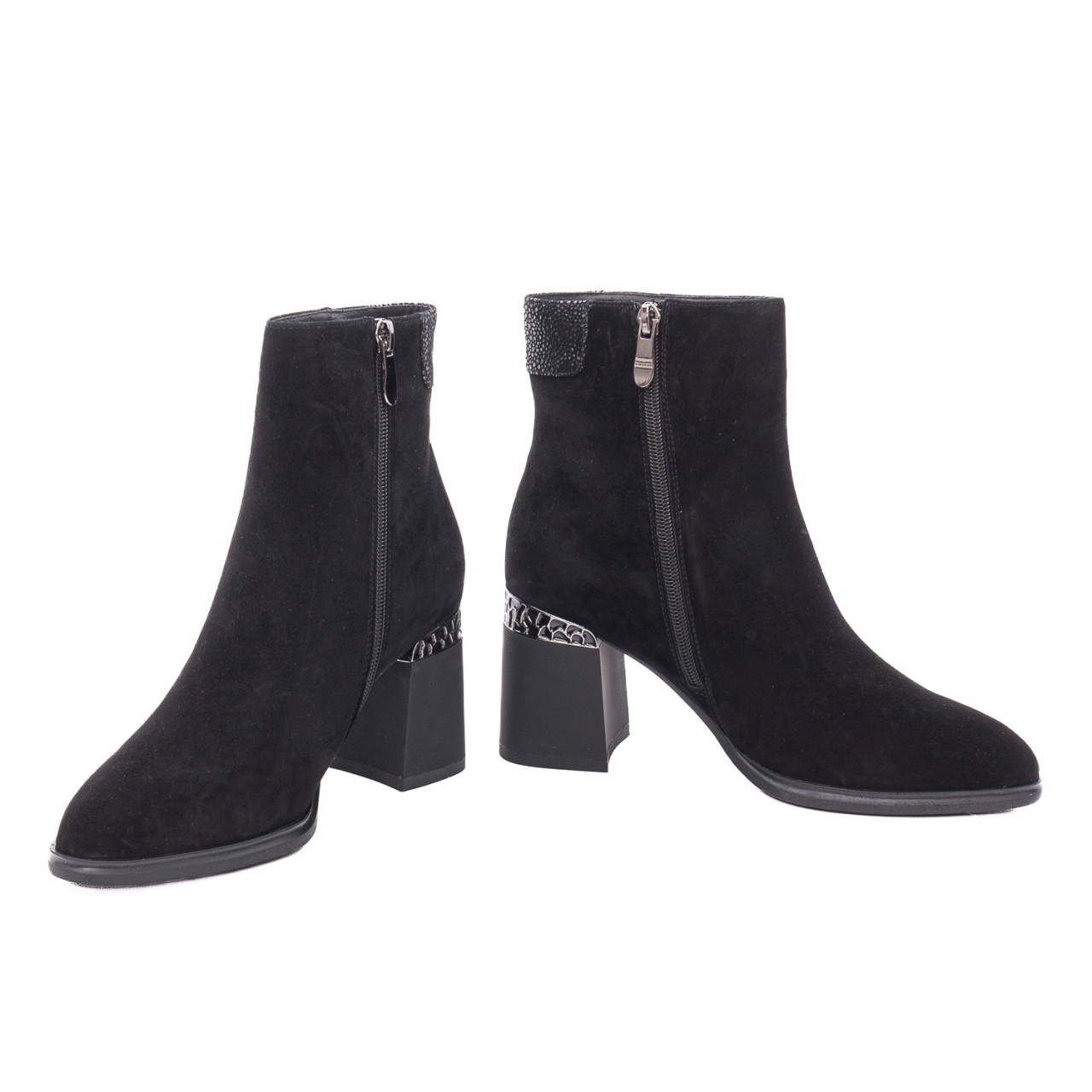 Ghete dama din piele intoarsa Feeling 27-045-01 negru