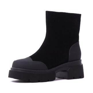 Ghete dama din piele intoarsa PASS Collection 1M490025 01-I negru