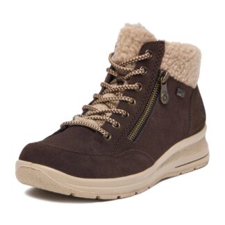 Ghete dama din piele naturala de antilopa Rieker L7701-25 maro roscat