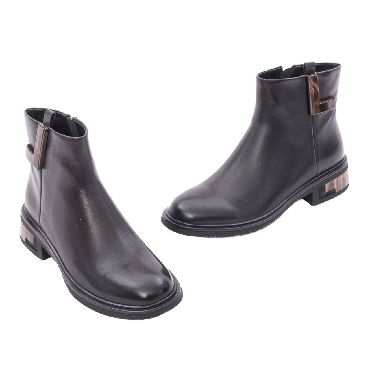 Ghete dama din piele naturala Feeling 27-024-01 negru