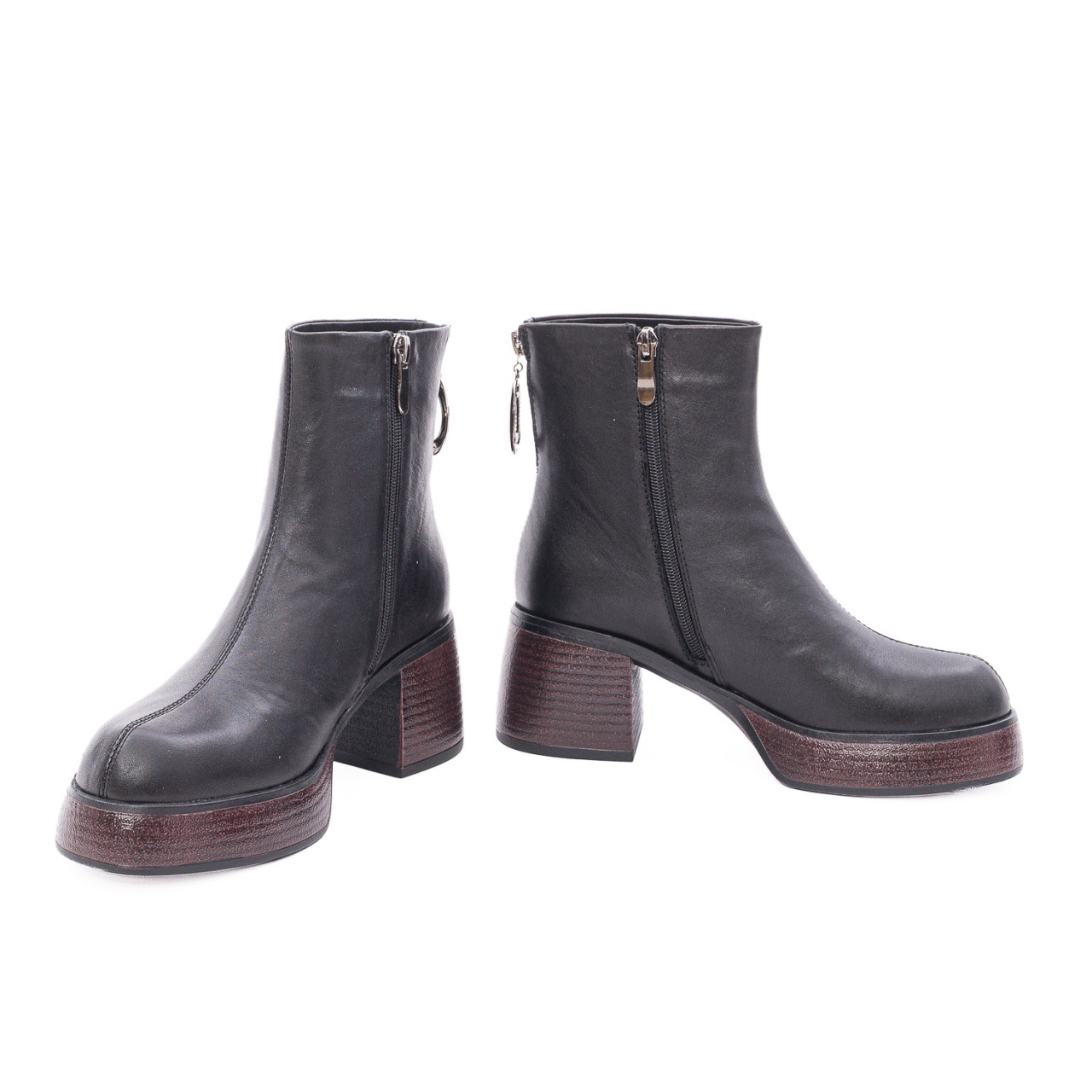 Ghete dama din piele naturala Feeling 27-043-01 negru