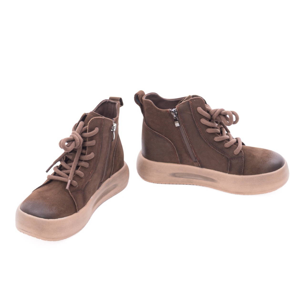 Ghete dama din piele naturala Feeling 86683 maro coffee