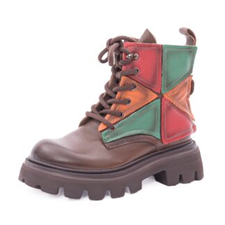 Ghete dama din piele naturala Gryxx 1LY90018B H6-N maro multicolor