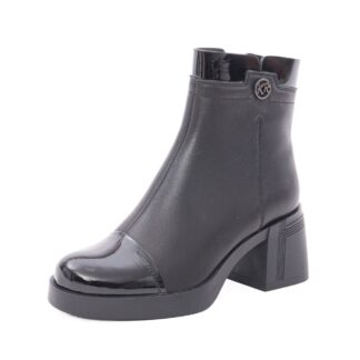 Ghete dama din piele naturala Karisma 1DL90020A 01-N negru