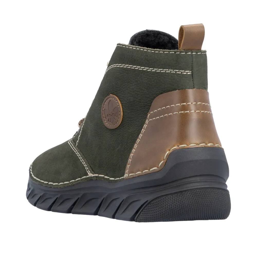 Ghete dama din piele naturala Rieker 55036-54 verde
