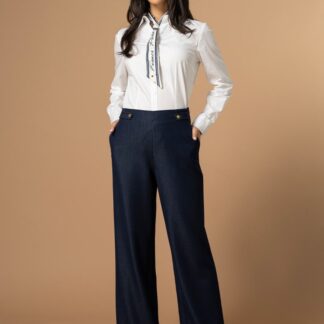 Pantaloni din denim LIDYA Hermosa bleumarin