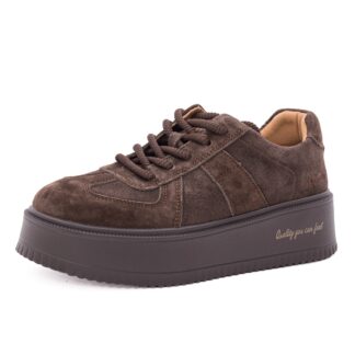 Pantofi dama casual din piele naturala nabuc OBUWIE Lee Cooper LCJ-26-01-4644L maro