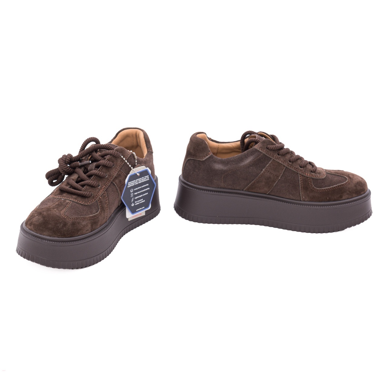 Pantofi dama casual din piele naturala nabuc OBUWIE Lee Cooper LCJ-26-01-4644L maro