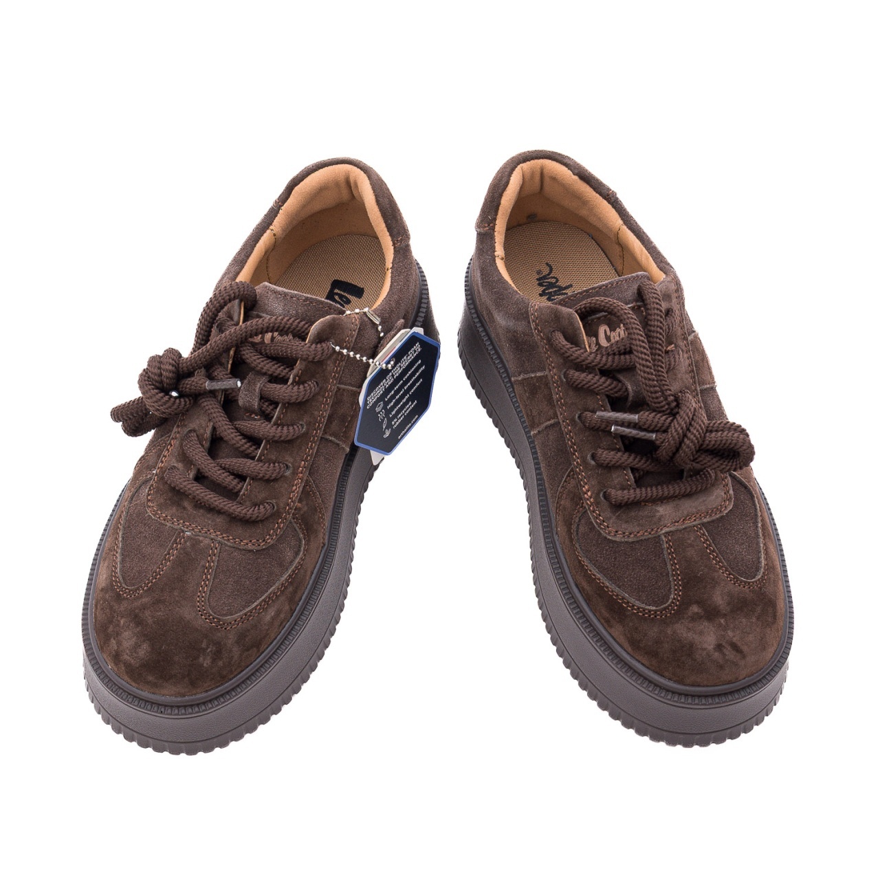 Pantofi dama casual din piele naturala nabuc OBUWIE Lee Cooper LCJ-26-01-4644L maro