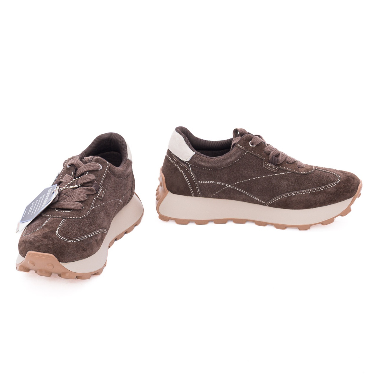 Pantofi dama casual din piele naturala nabuc OBUWIE Lee Cooper LCJ-26-01-4649L maro
