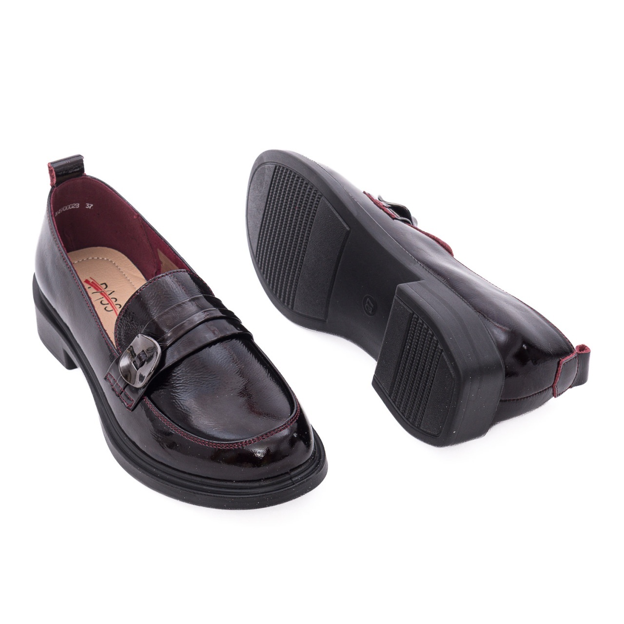 Pantofi dama eleganti din piele naturala lacuita PASS Collection 1X490002B 23-L bordo