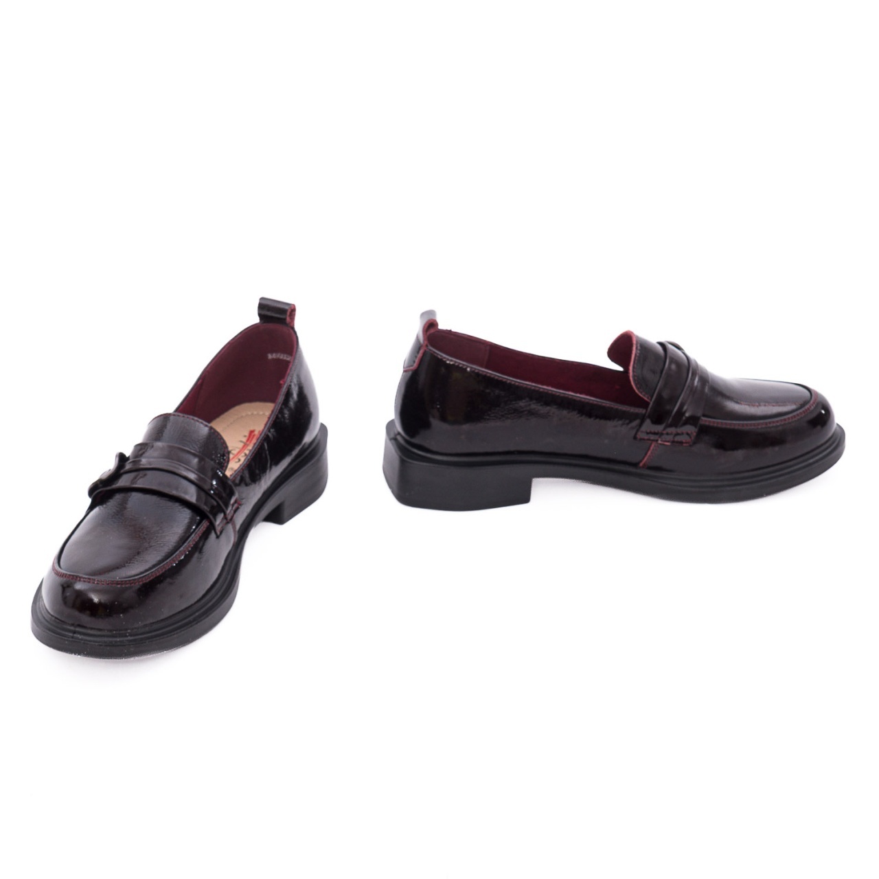 Pantofi dama eleganti din piele naturala lacuita PASS Collection 1X490002B 23-L bordo