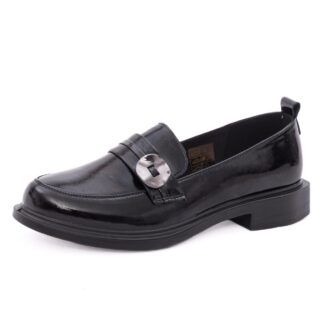 Pantofi dama eleganti din piele naturala lacuita PASS Collection 1X490002A 01-L negru
