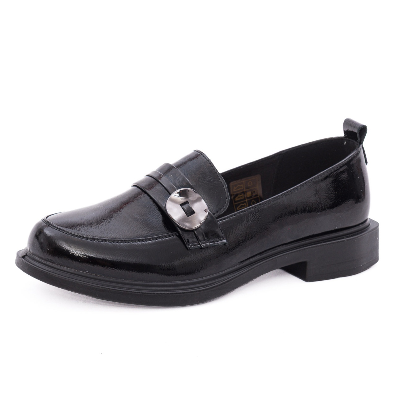 Pantofi dama eleganti din piele naturala lacuita PASS Collection 1X490002A 01-L negru