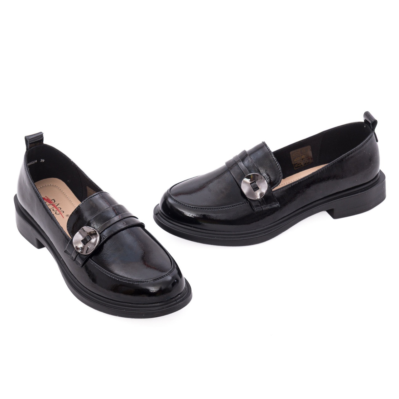 Pantofi dama eleganti din piele naturala lacuita PASS Collection 1X490002A 01-L negru