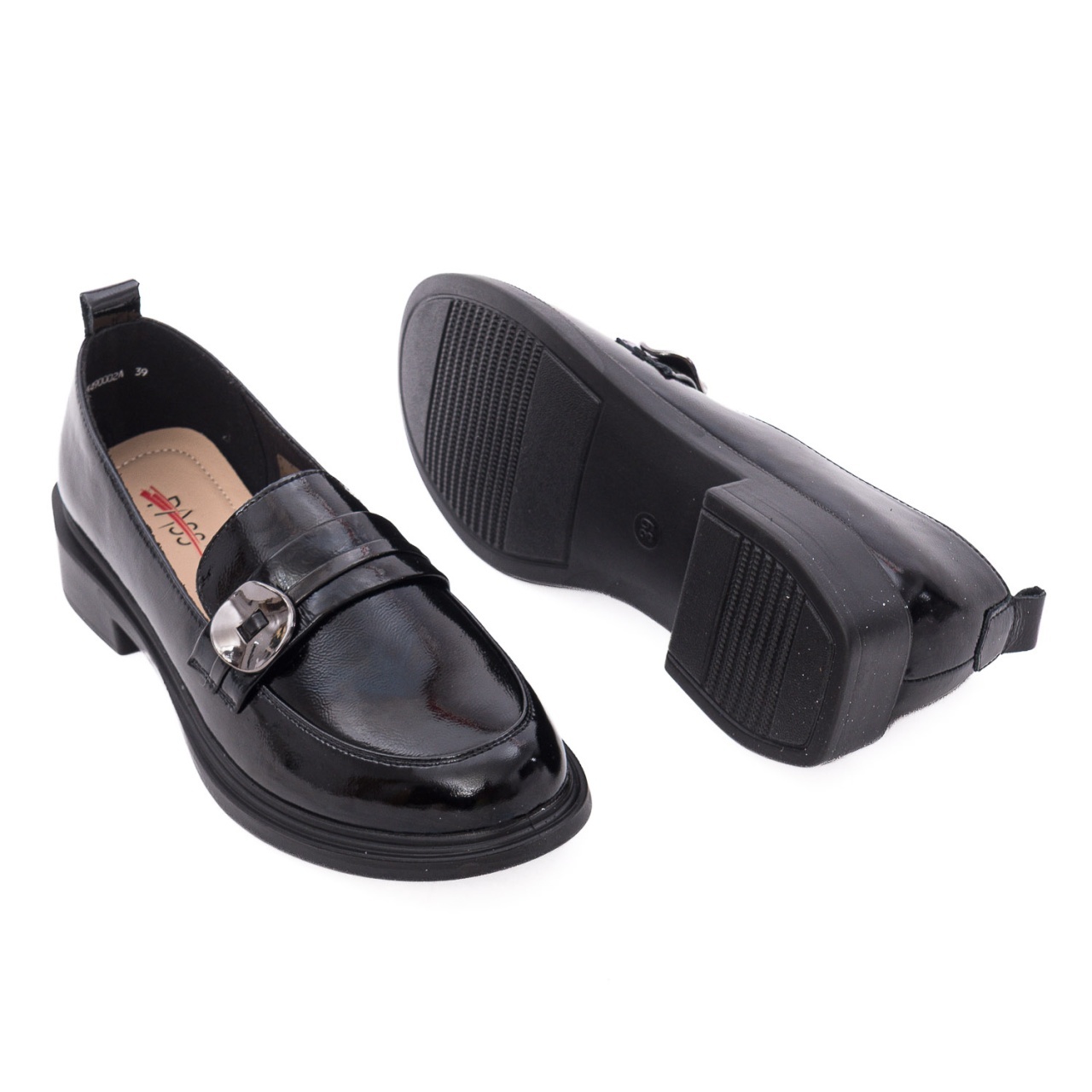 Pantofi dama eleganti din piele naturala lacuita PASS Collection 1X490002A 01-L negru
