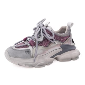 Pantofi dama sport din piele mix Gryxx 1LY90020B 18-Z argintiu
