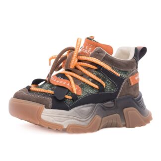 Pantofi dama sport din piele naturala intoarsa PASS Collection 1LY90001B H6-I maro diverse