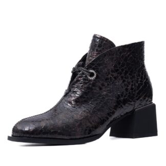 Botine dama din piele lacuita croco Epica 1JI70016B 23-O bordo