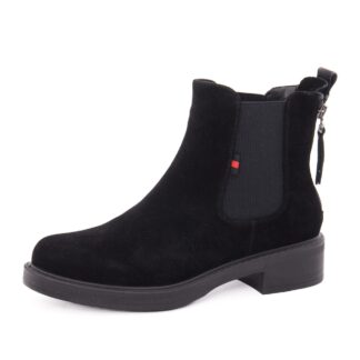 Botine dama din piele naturala intoarsa PASS Collection 1M550006A 01-I negru