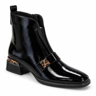 Botine dama din piele naturala lacuita Epica 322B901-A25-ZP170B 01-L negru