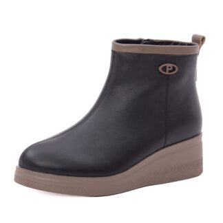 Botine dama din piele naturala PASS Collection 1J970010A 01-N negru