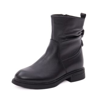 Botine dama din piele naturala PASS Collection 1X490028A 01-N negru