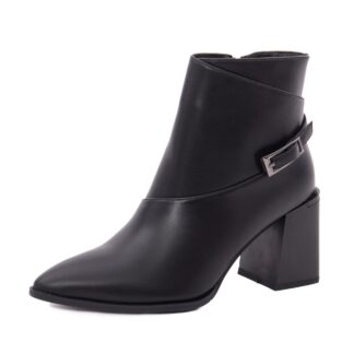Botine dama din piele naturala PASS Collection 3AC6518-K236 01-N negru