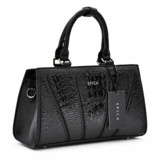 Geantă damă Epica 1XY90002C 01-S neagră cu efect crocodil