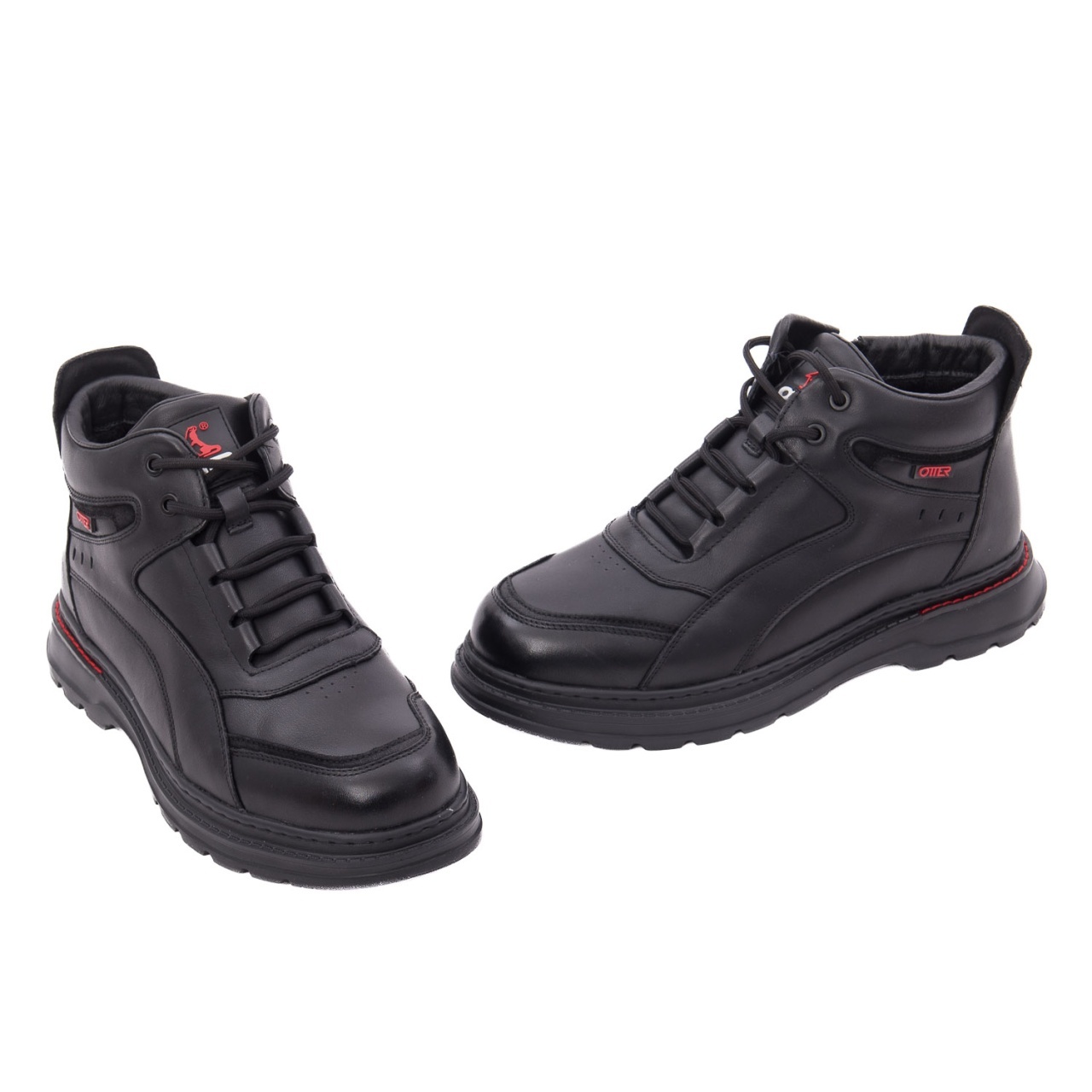 Ghete barbati din piele naturala Otter 1E690014A 01-N negru