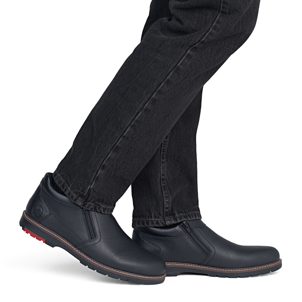 Ghete barbati din piele naturala Rieker 10568-00 negru