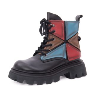 Ghete dama din piele naturala Gryxx 1LY90018A L2-N negru multicolor