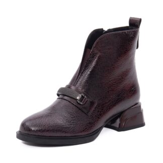 Ghete dama din piele naturala lacuita Epica 3B317-A801-YP1828B 23-L bordo