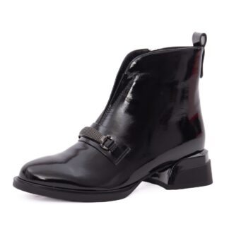 Ghete dama din piele naturala lacuita Epica 3B317-A801-ZP170B 01-L negru