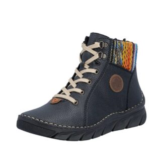 Ghete dama din piele naturala Rieker 55040-00 bleumarin